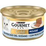 کنسرو غذای گربه گورمت گلد موس با طعم ماهی اقیانوسی | Gourmet Gold Mousse Ocean Fish